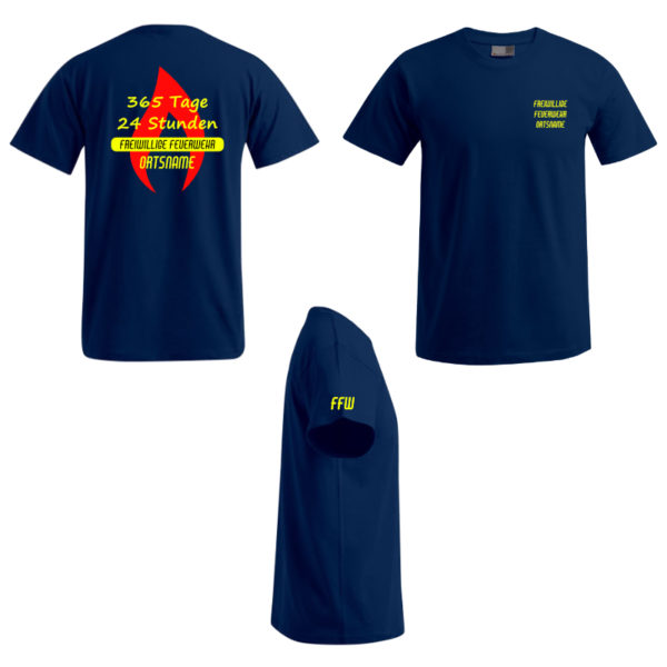 Feuerwehr Herren T-Shirt 365 navy blau