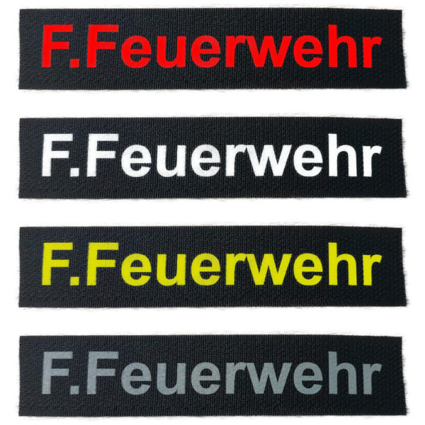 Namesschild Feuerwehr - Namensstreifen - Namensband Verschiedene Farben